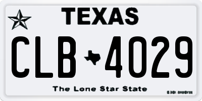 TX license plate CLB4029