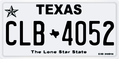 TX license plate CLB4052