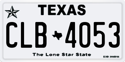 TX license plate CLB4053
