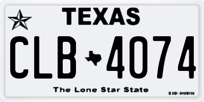 TX license plate CLB4074