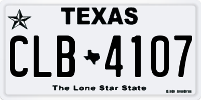 TX license plate CLB4107