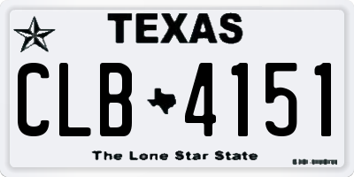 TX license plate CLB4151