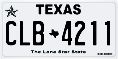 TX license plate CLB4211
