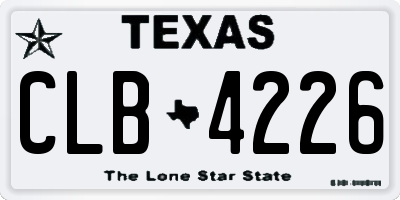 TX license plate CLB4226