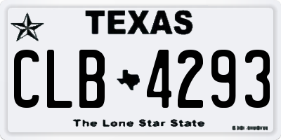 TX license plate CLB4293