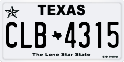 TX license plate CLB4315