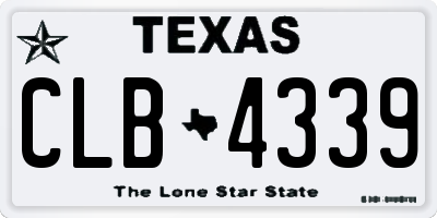 TX license plate CLB4339