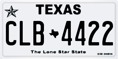 TX license plate CLB4422