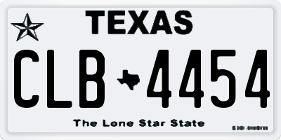 TX license plate CLB4454