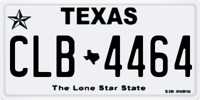 TX license plate CLB4464