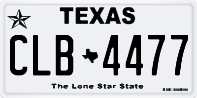 TX license plate CLB4477