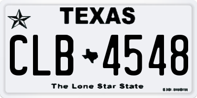 TX license plate CLB4548