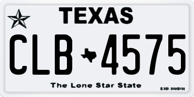 TX license plate CLB4575
