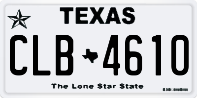 TX license plate CLB4610