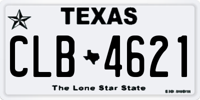 TX license plate CLB4621
