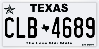 TX license plate CLB4689
