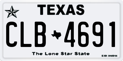 TX license plate CLB4691