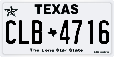 TX license plate CLB4716
