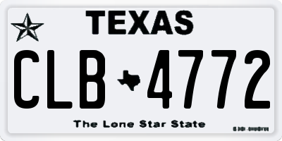 TX license plate CLB4772