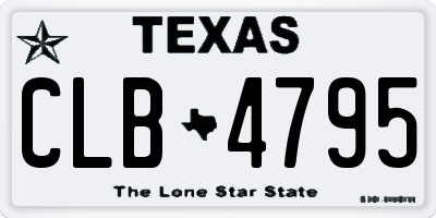 TX license plate CLB4795