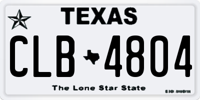 TX license plate CLB4804