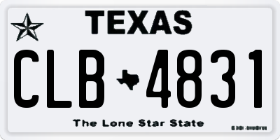 TX license plate CLB4831