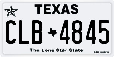 TX license plate CLB4845