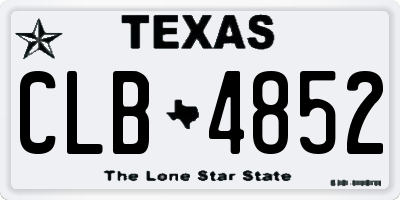 TX license plate CLB4852