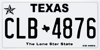 TX license plate CLB4876