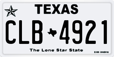 TX license plate CLB4921
