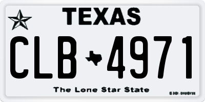 TX license plate CLB4971