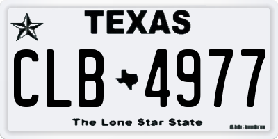 TX license plate CLB4977