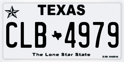 TX license plate CLB4979