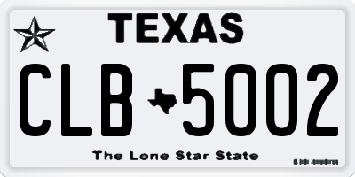 TX license plate CLB5002