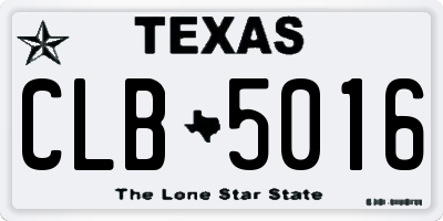 TX license plate CLB5016