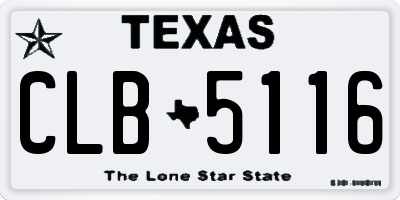 TX license plate CLB5116