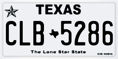 TX license plate CLB5286