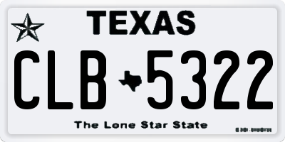 TX license plate CLB5322