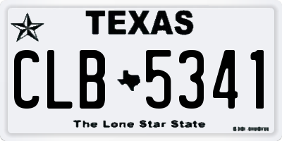TX license plate CLB5341