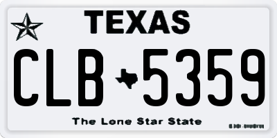 TX license plate CLB5359