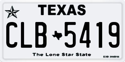 TX license plate CLB5419