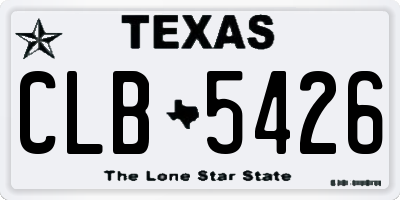 TX license plate CLB5426