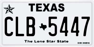 TX license plate CLB5447
