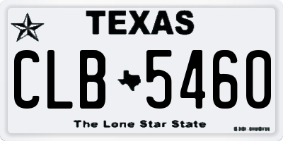 TX license plate CLB5460