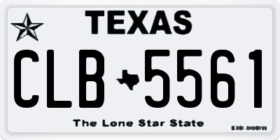 TX license plate CLB5561