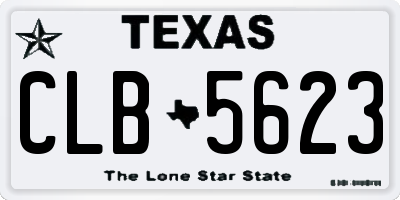 TX license plate CLB5623