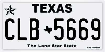 TX license plate CLB5669