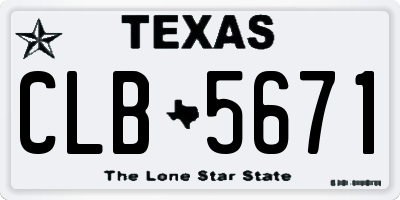 TX license plate CLB5671