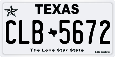 TX license plate CLB5672