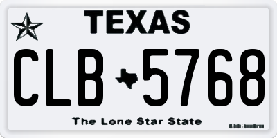 TX license plate CLB5768